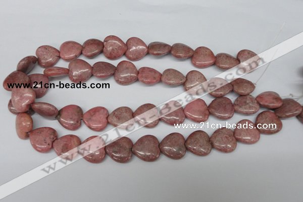 CHG42 15.5 inches 14*14mm heart rhodochrosite beads wholesale