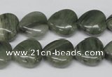 CHG46 15.5 inches 14*14mm heart silver leaf jasper beads wholesale