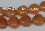 CHG47 15.5 inches 14*14mm heart red aventurine beads wholesale