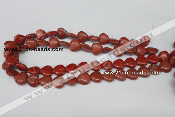 CHG49 15.5 inches 14*14mm heart red jasper beads wholesale