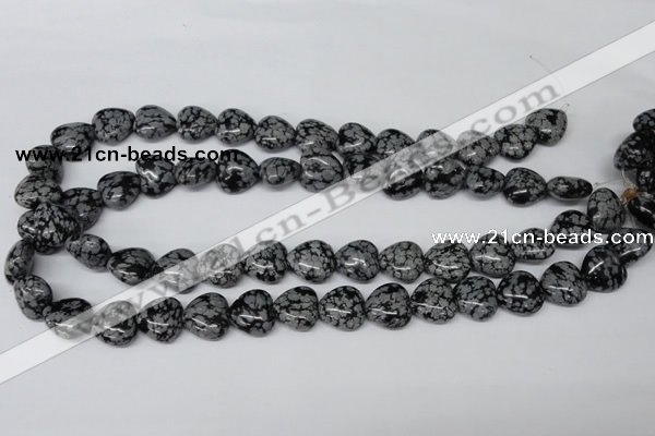 CHG50 15.5 inches 14*14mm heart snowflake obsidian beads wholesale