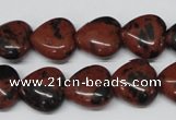 CHG51 15.5 inches 14*14mm heart mahogany obsidian beads wholesale