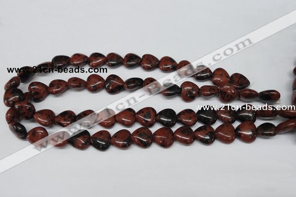 CHG51 15.5 inches 14*14mm heart mahogany obsidian beads wholesale