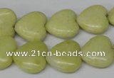 CHG52 15.5 inches 14*14mm heart lemon jade gemstone beads wholesale