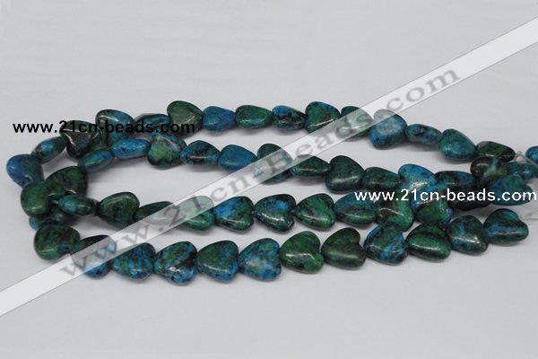 CHG61 15.5 inches 16*16mm heart dyed chrysocolla beads wholesale