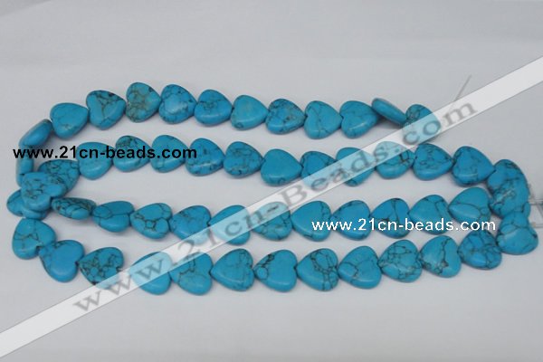 CHG63 15.5 inches 16*16mm heart turquoise beads wholesale