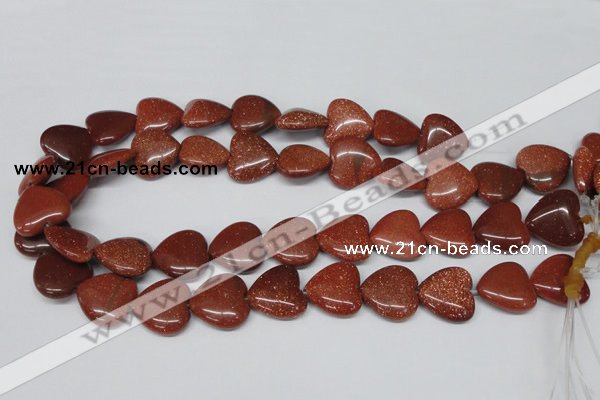 CHG70 15.5 inches 18*18mm heart goldstone beads wholesale