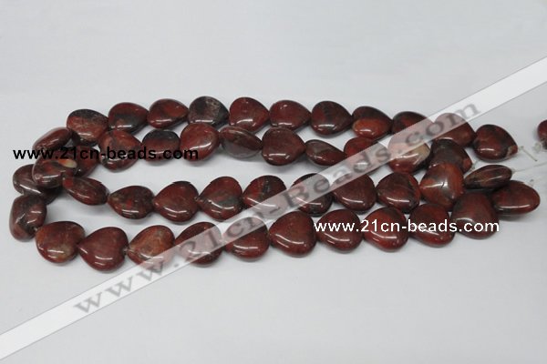 CHG73 15.5 inches 18*18mm heart brecciated jasper beads wholesale