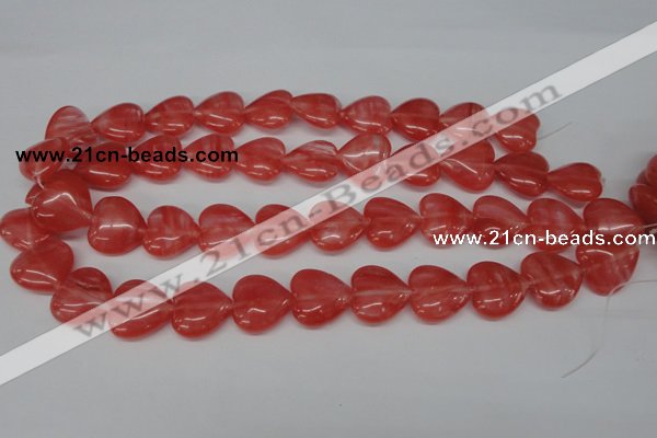 CHG74 15.5 inches 18*18mm heart cherry quartz beads wholesale