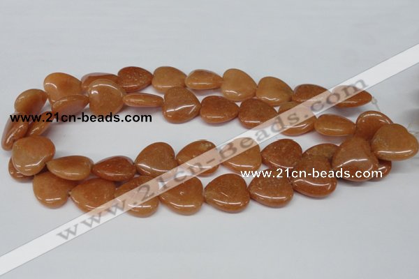 CHG81 15.5 inches 20*20mm heart red aventurine beads wholesale