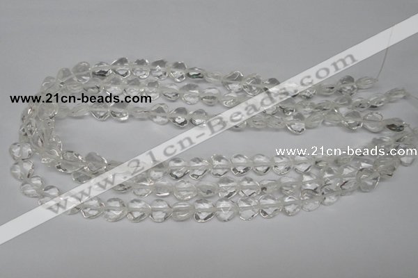 CHG92 15.5 inches 10*10mm faceted heart white crystal beads wholesale