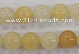 CHJ05 15.5 inches 12mm round honey jade stone beads wholesale