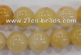 CHJ06 15.5 inches 14mm round honey jade stone beads wholesale