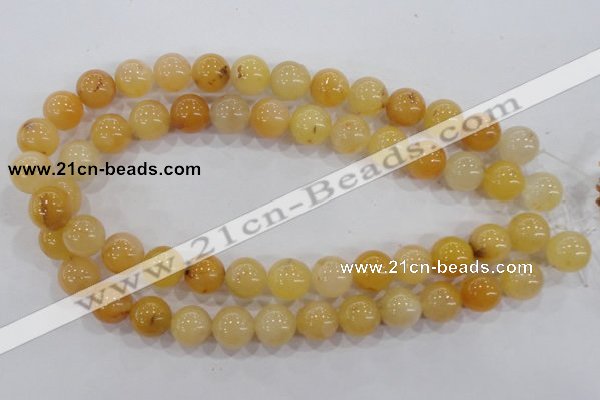 CHJ06 15.5 inches 14mm round honey jade stone beads wholesale