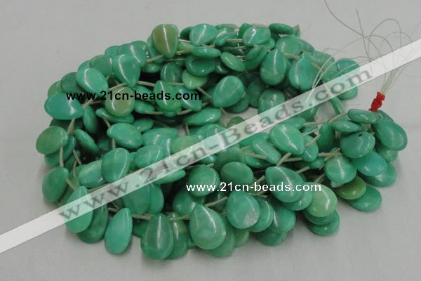 CHM10 16 inches 18*25mm flat teardrop green hemimorphite beads wholesale