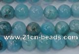 CHM202 15.5 inches 8mm round blue hemimorphite beads wholesale