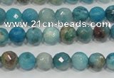 CHM211 15.5 inches 6mm faceted round blue hemimorphite beads