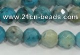 CHM214 15.5 inches 12mm faceted round blue hemimorphite beads