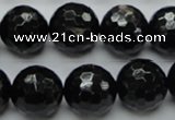 CHS06 15.5 inches 16mm faceted round natural hypersthene gemstone beads