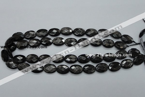 CHS07 15.5 inches 13*18mm faceted oval natural hypersthene gemstone beads