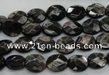 CHS11 15.5 inches 8*10mm faceted oval natural hypersthene beads