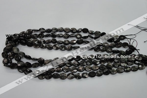 CHS11 15.5 inches 8*10mm faceted oval natural hypersthene beads