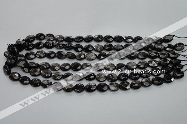 CHS12 15.5 inches 10*12mm faceted oval natural hypersthene beads