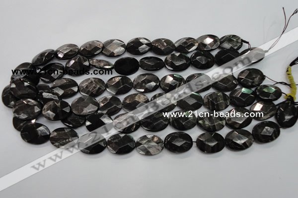 CHS15 15.5 inches 15*20mm faceted oval natural hypersthene beads