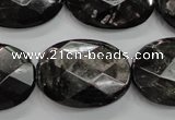 CHS16 15.5 inches 22*30mm faceted oval natural hypersthene beads