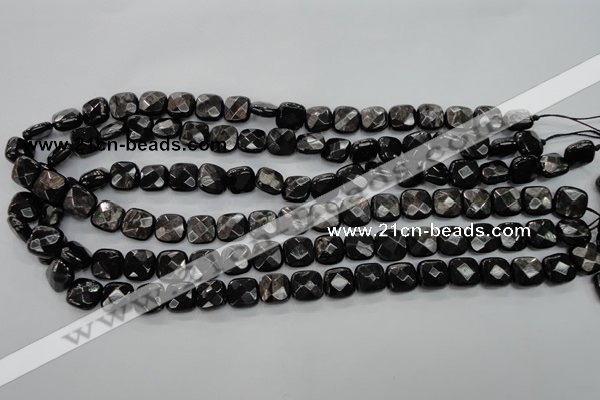 CHS25 15.5 inches 10*10mm faceted square natural hypersthene beads