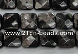 CHS26 15.5 inches 12*12mm faceted square natural hypersthene beads