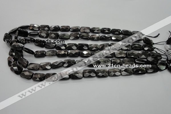 CHS35 15.5 inches 10*14mm faceted rectangle natural hypersthene beads