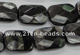 CHS38 15.5 inches 15*20mm faceted rectangle natural hypersthene beads