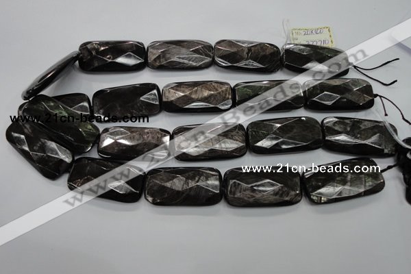 CHS40 15.5 inches 20*40mm faceted rectangle natural hypersthene beads