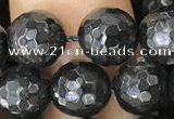 CHS45 15.5 inches 8mm faceted round natural hypersthene beads