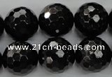 CHS50 15.5 inches 18mm faceted round natural hypersthene beads