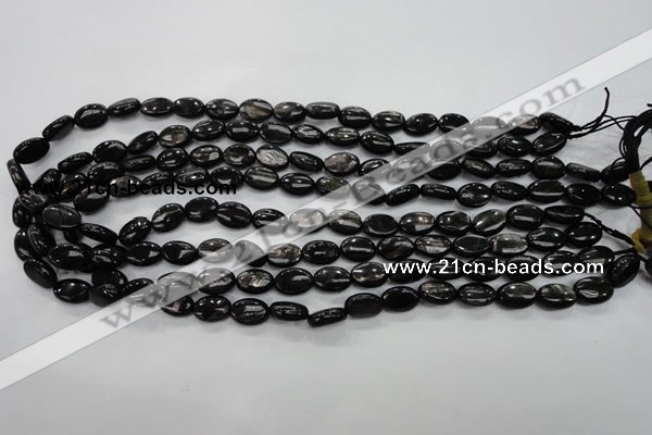 CHS70 15.5 inches 8*12mm oval natural hypersthene beads