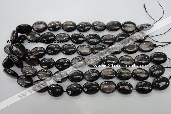 CHS74 15.5 inches 15*20mm oval natural hypersthene beads