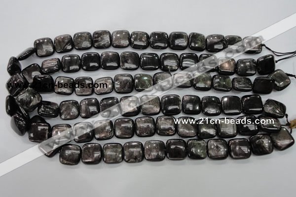 CHS82 15.5 inches 14*14mm square natural hypersthene beads