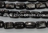 CHS88 15.5 inches 8*12mm rectangle natural hypersthene beads