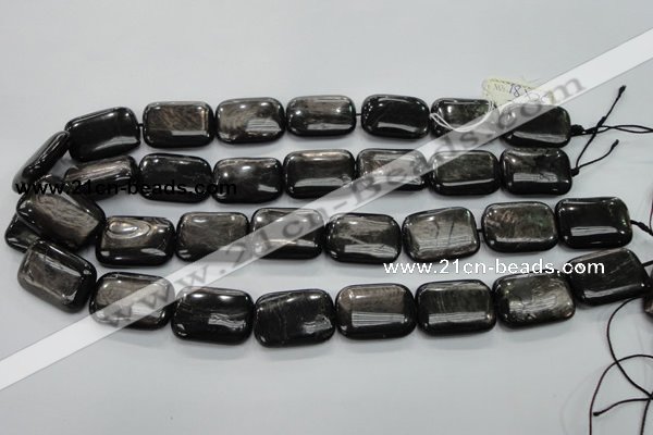 CHS93 15.5 inches 18*25mm rectangle natural hypersthene beads