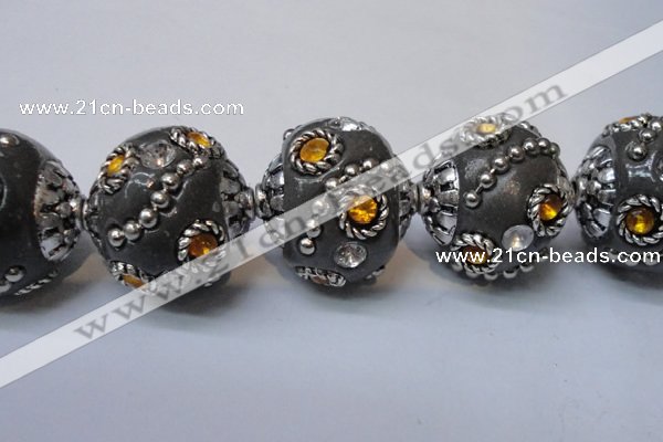 CIB124 19mm round fashion Indonesia jewelry beads wholesale