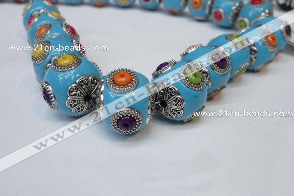 CIB141 18mm round fashion Indonesia jewelry beads wholesale