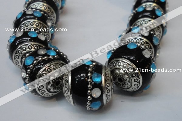 CIB172 19mm round fashion Indonesia jewelry beads wholesale