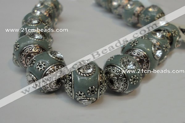 CIB195 19mm round fashion Indonesia jewelry beads wholesale