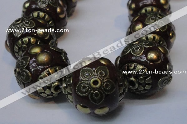 CIB225 18mm round fashion Indonesia jewelry beads wholesale