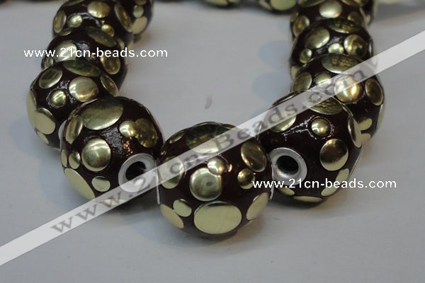 CIB246 18mm round fashion Indonesia jewelry beads wholesale