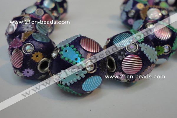 CIB362 23mm round fashion Indonesia jewelry beads wholesale