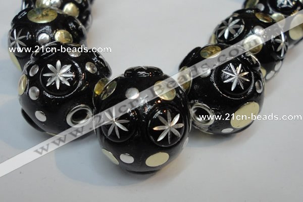 CIB367 23mm round fashion Indonesia jewelry beads wholesale