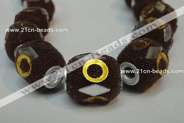 CIB483 15*16mm drum fashion Indonesia jewelry beads wholesale